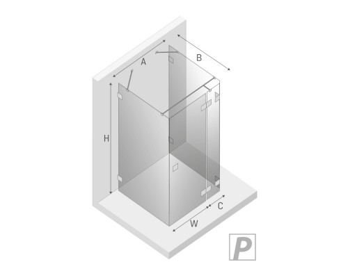 Душевое ограждение NEW TRENDY AVEXA WHITE R 100x80x200 EXK-2889 (белый) Elit-san.ru