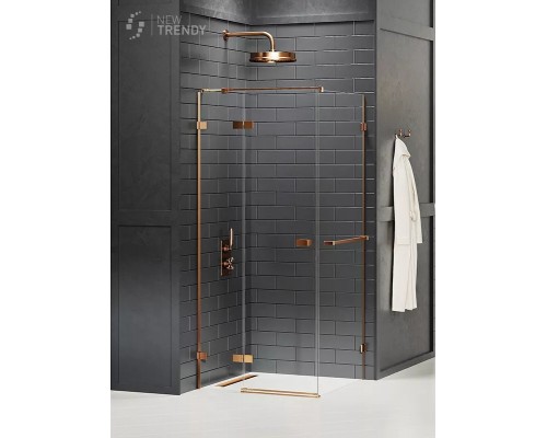 Душевое ограждение NEW TRENDY AVEXA COPPER BRUSHED L 100x100x200 EXK-3620 (брашированная медь) Elit-san.ru