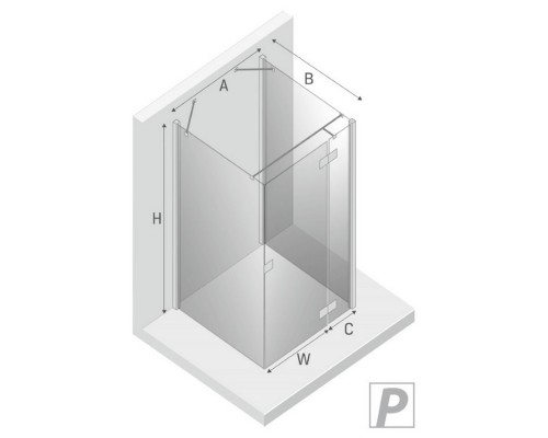 Душевое ограждение NEW TRENDY REFLEXA R 90x80x200 EXK-5202 (хром) Elit-san.ru