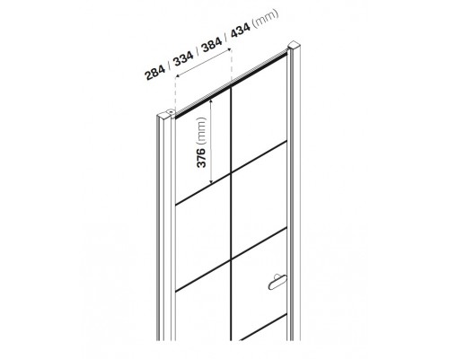 Дверь в нишу NEW TRENDY NEW SOLEO BLACK одинарная 100x195 D-0278A (черный) Elit-san.ru