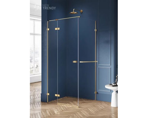 Душевое ограждение NEW TRENDY AVEXA GOLD BRUSHED L 80x90x200 EXK-3012 (брашированное золото) Elit-san.ru