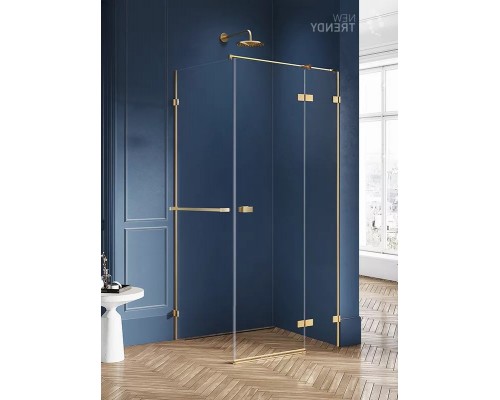 Душевое ограждение NEW TRENDY AVEXA GOLD BRUSHED R 120x80x200 EXK-3065 (брашированное золото) Elit-san.ru