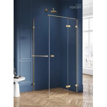 Душевое ограждение NEW TRENDY AVEXA GOLD BRUSHED R 100x100x200 EXK-3055 (брашированное золото)
