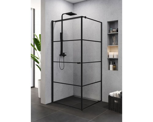 Душевое ограждение NEW TRENDY SUPERIA BLACK 90x90x195 L K-0596 Elit-san.ru