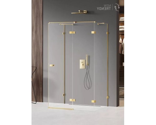 Душевое ограждение NEW TRENDY AVEXA GOLD SHINE R 90x120x200 EXK-2135 (золото) Elit-san.ru