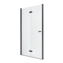 Дверь в нишу NEW TRENDY NEW SOLEO BLACK складные L 70x195 D-0219A (черный)