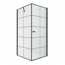 Душевое ограждение NEW TRENDY NEW SOLEO BLACK R 90x90x195 D-0285A/D-0121B (черный)