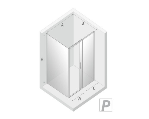 Душевое ограждение NEW TRENDY PRIME 140x80x200 D-0307A/D-0123B (хром) Elit-san.ru