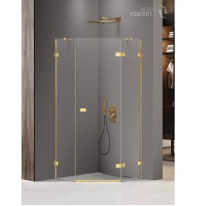 Душевое ограждение NEW TRENDY AVEXA GOLD SHINE R 90x90x200 EXK-3843 (золото)