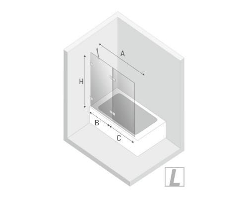 Шторка для ванны NEW TRENDY AVEXA WHITE 100x150 EXK-2972 L (белый) Elit-san.ru