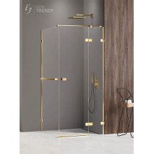 Душевое ограждение NEW TRENDY AVEXA GOLD SHINE R 90x80x200 EXK-3199 (золото)