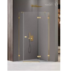 Душевое ограждение NEW TRENDY AVEXA GOLD SHINE R 100x80x200 EXK-3847 (золото)