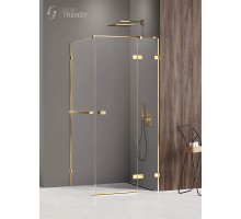 Душевое ограждение NEW TRENDY AVEXA GOLD SHINE R 90x90x200 EXK-3200 (золото)