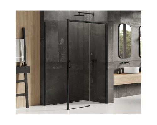 Душевое ограждение NEW TRENDY PRIME BLACK R 120x80x200 D-0321A/D-0128B (черный) Elit-san.ru