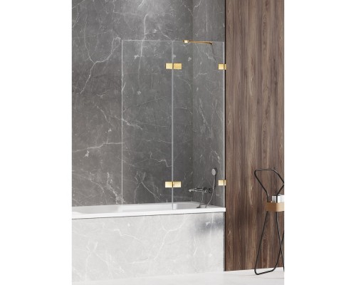 Шторка для ванны NEW TRENDY AVEXA GOLD SHINE 100x150 EXK-2183 R (золото) Elit-san.ru