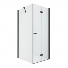 Душевое ограждение NEW TRENDY NEW SOLEO BLACK складные двери R 80x80x195 D-0238A/D-0114B (черный)