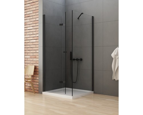 Душевое ограждение NEW TRENDY NEW SOLEO BLACK складные двери L 70x90x195 D-0233A/D-0115B (черный) Elit-san.ru