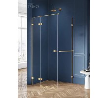 Душевое ограждение NEW TRENDY AVEXA GOLD BRUSHED L 90x90x200 EXK-3018 (брашированное золото)