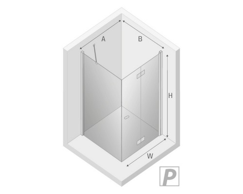 Душевое ограждение NEW TRENDY NEW SOLEO складные двери R 70x70x195 D-0151A/D-0086B (хром) Elit-san.ru