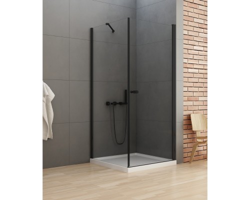 Душевое ограждение NEW TRENDY NEW SOLEO BLACK 90x80x195 D-0231A/D-0114B (черный) Elit-san.ru