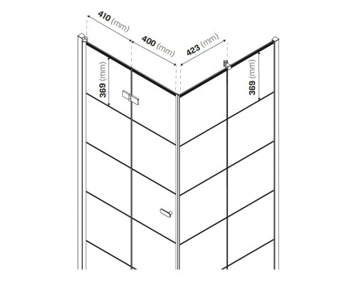 Душевое ограждение NEW TRENDY NEW SOLEO BLACK R 90x90x195 D-0290A/D-0121B (черный) Elit-san.ru