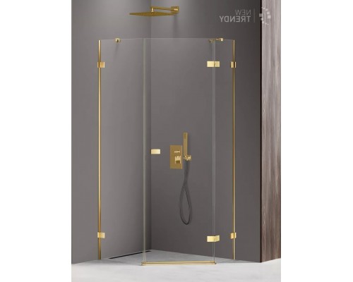 Душевое ограждение NEW TRENDY AVEXA GOLD SHINE R 100x80x200 EXK-3850 (золото) Elit-san.ru