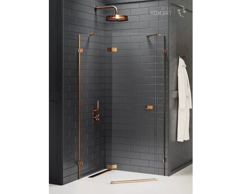 Душевое ограждение NEW TRENDY AVEXA COPPER BRUSHED L 100x80x200 EXK-3827 (брашированная медь) Elit-san.ru