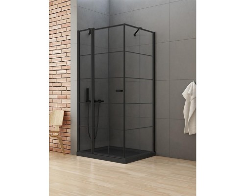 Душевое ограждение NEW TRENDY NEW SOLEO BLACK L 90x90x195 K-0579 (черный) Elit-san.ru