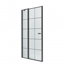 Дверь в нишу NEW TRENDY NEW SOLEO BLACK одинарная L 90x195 D-0279A (черный)