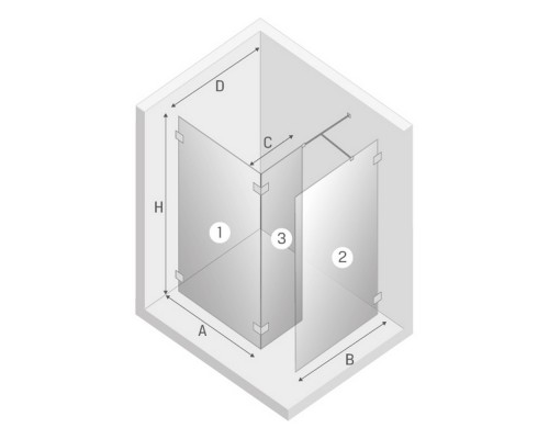 Стенка NEW TRENDY EVENTA 23x200 EXK-4639 (хром) Elit-san.ru