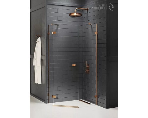 Душевое ограждение NEW TRENDY AVEXA COPPER BRUSHED L 100x80x200 EXK-3826 (брашированная медь) Elit-san.ru