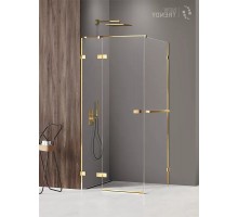 Душевое ограждение NEW TRENDY AVEXA GOLD SHINE L 100x100x200 EXK-3177 (золото)