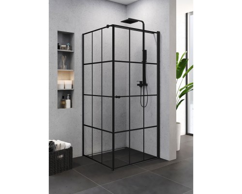 Душевое ограждение NEW TRENDY SUPERIA BLACK 90x90x195 P K-0605 Elit-san.ru