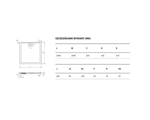 Поддон EXCELLENT Lavano 100x100 см (черный) Elit-san.ru