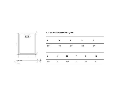 Поддон EXCELLENT Lavano 80x100 см (бетон) Elit-san.ru