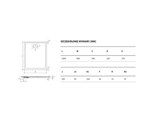 Поддон EXCELLENT Lavano 90x100 см (бетон) Elit-san.ru