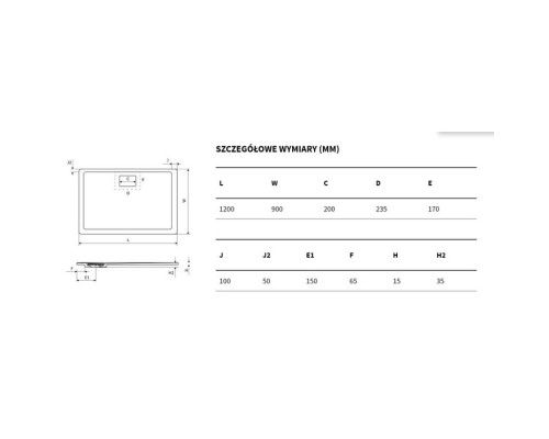 Поддон EXCELLENT Lavano 120x90 см (черный) Elit-san.ru