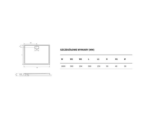 Поддон EXCELLENT Zero 180x90 (белый) Elit-san.ru