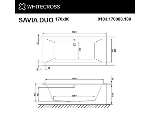 приобрести Ванна WHITECROSS Savia Duo 170x80 SOFT (белый) в магазине сантехники Elit-san.ru Ванна WHITECROSS Savia Duo 170x80 SOFT (белый) Elit-san.ru