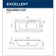 Ванна EXCELLENT Aquaria Lux Slim 180x80 SOFT (хром) Elit-san.ru