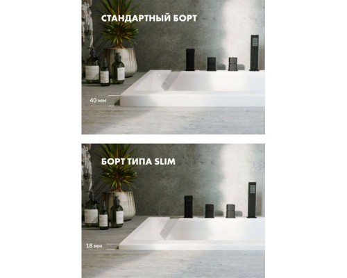 Ванна WHITECROSS Wave Slim 175x70 "SMART NANO" (хром)