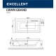 Ванна EXCELLENT Crown Grand 190x90 "LINE" (белый)