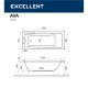 Ванна EXCELLENT Ava 170x70 ULTRA NANO (хром) Elit-san.ru