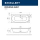 Ванна EXCELLENT Oceana Slim 170x75 LINE (хром) Elit-san.ru