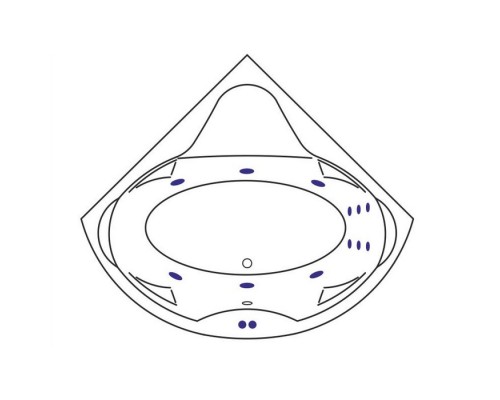 Ванна EXCELLENT Konsul 150x150 "LINE" (белый)