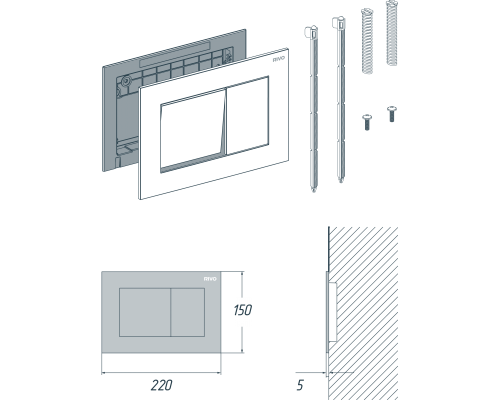 Клавиша RIVO Touch line (белый мат)