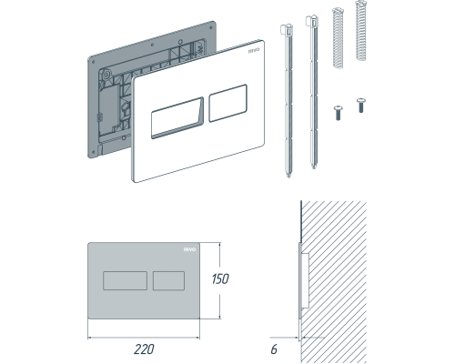 Клавиша RIVO Touch lux (латунь мат)