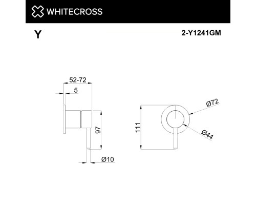Внешняя часть WHITECROSS Y1241GM (оружейная сталь)