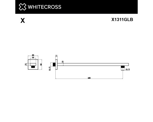 Кронштейн душевой настенный WHITECROSS X1311GLB (брашированное золото)