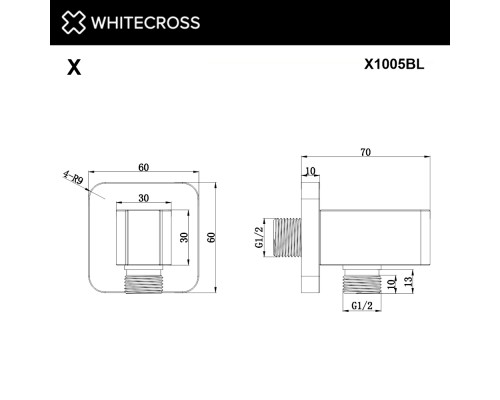 Угловой соединительный элемент WHITECROSS X1005BL (черный мат)